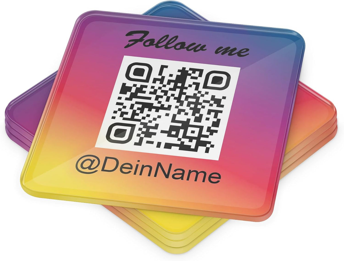 Instagram Acryl Aufsteller eckig 10cm Durchmesser mit QR Code