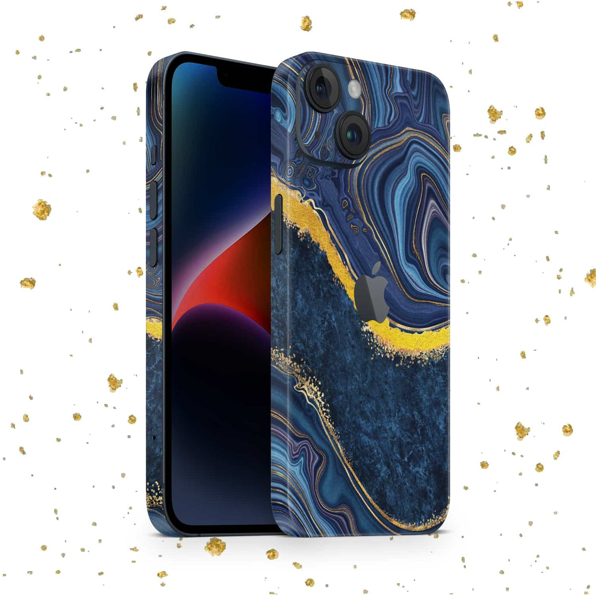 iPhone 12 Skin mit 24K Gold Luxury Blue