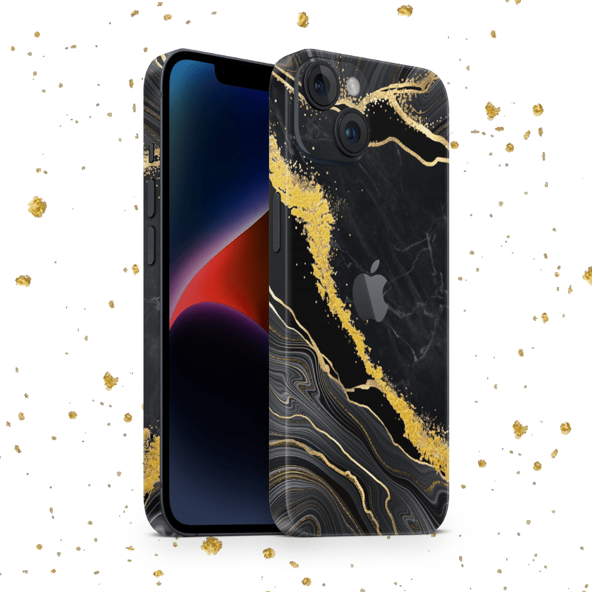 iPhone 14 Skin mit 24K Gold Luxury Black