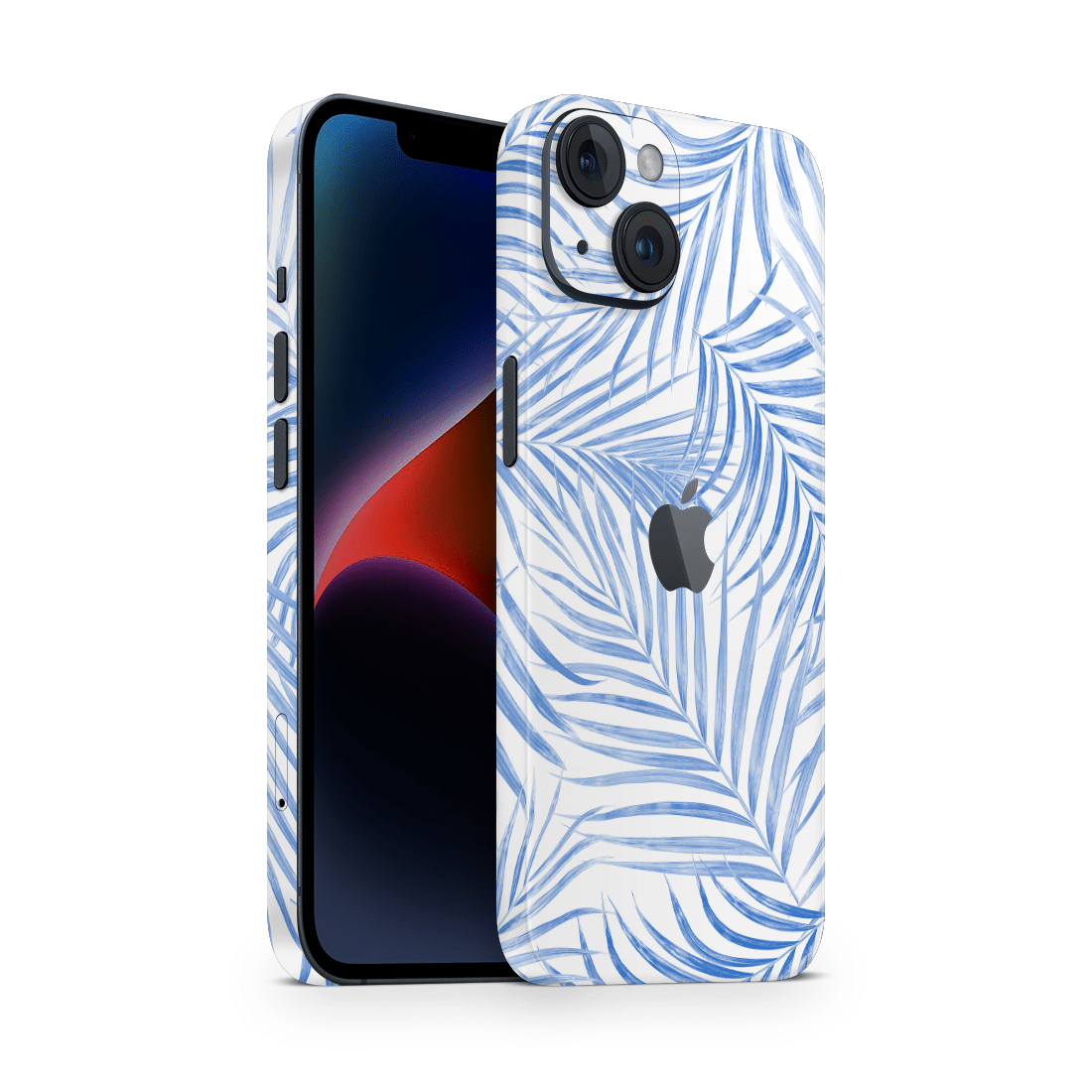 iPhone 15 Plus Skin Blue Leaf