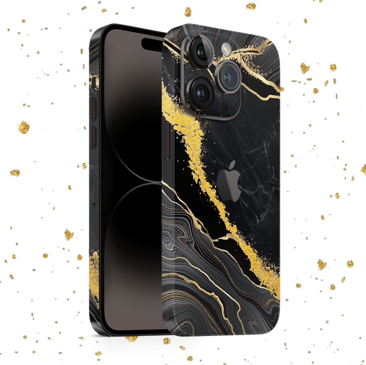 iPhone 15 Pro Max Skin mit 24K Gold Luxury Black