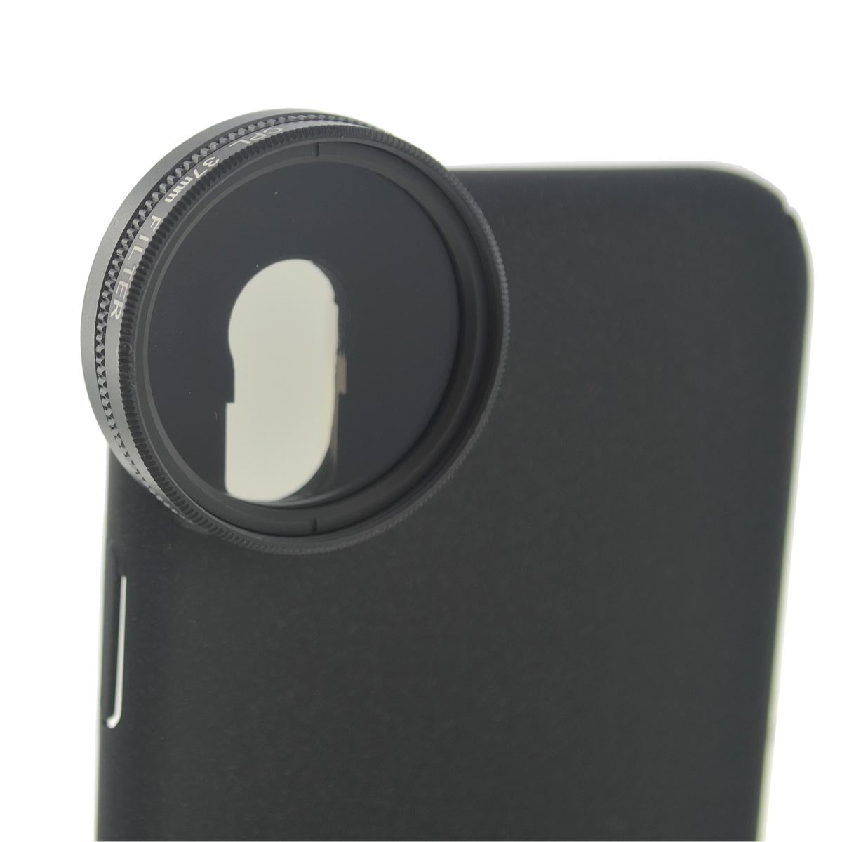 CPL Filter 37 mm Circular Polarizer Linse in Schwarz mit Hülle für iPhone XR | System-S