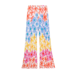 Palm Leaf Pleated Flare Pants