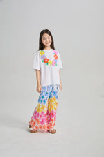 Palm Leaf Pleated Flare Pants