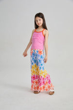 Palm Leaf Pleated Flare Pants