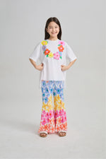 Palm Leaf Pleated Flare Pants