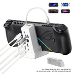 6 in 1 Docking Station für Steam Deck, ROG Ally X, Lenovo Legion Go - Schwarz & Weiß