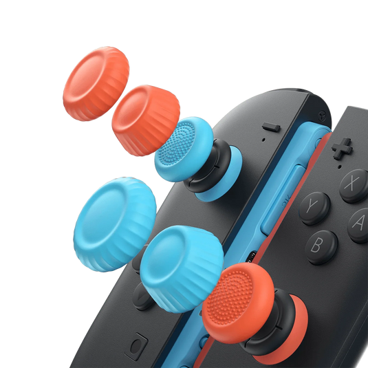 Thumb Grip & Stickschutz-Set für die Nintendo Switch 2 - Schwarz & Blau Orange