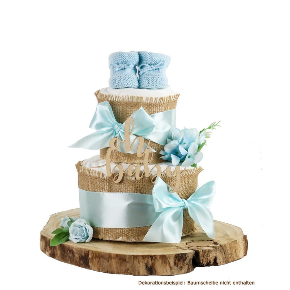 Windeltorte Alles Jute Blau – Geschenk zur Geburt Junge