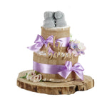 Windeltorte Alles Jute in Plum – Boho-Geschenk zur Geburt