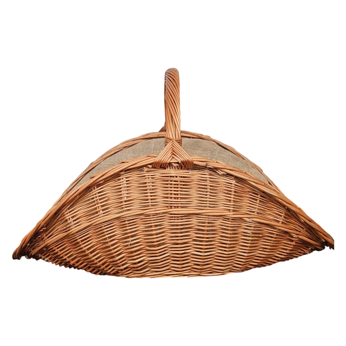 Kaminholzkorb mit Jute XXL Weidenkorb Holzkorb Holztrage 43x70 cm