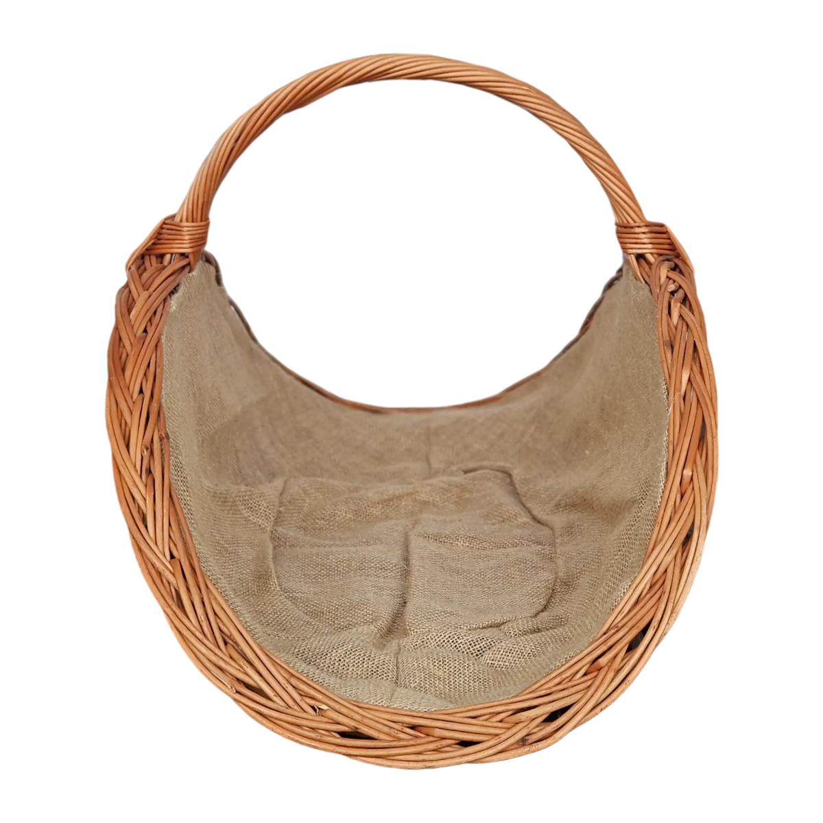 Kaminholzkorb mit Jute XXL Weidenkorb Holzkorb Holztrage 43x70 cm