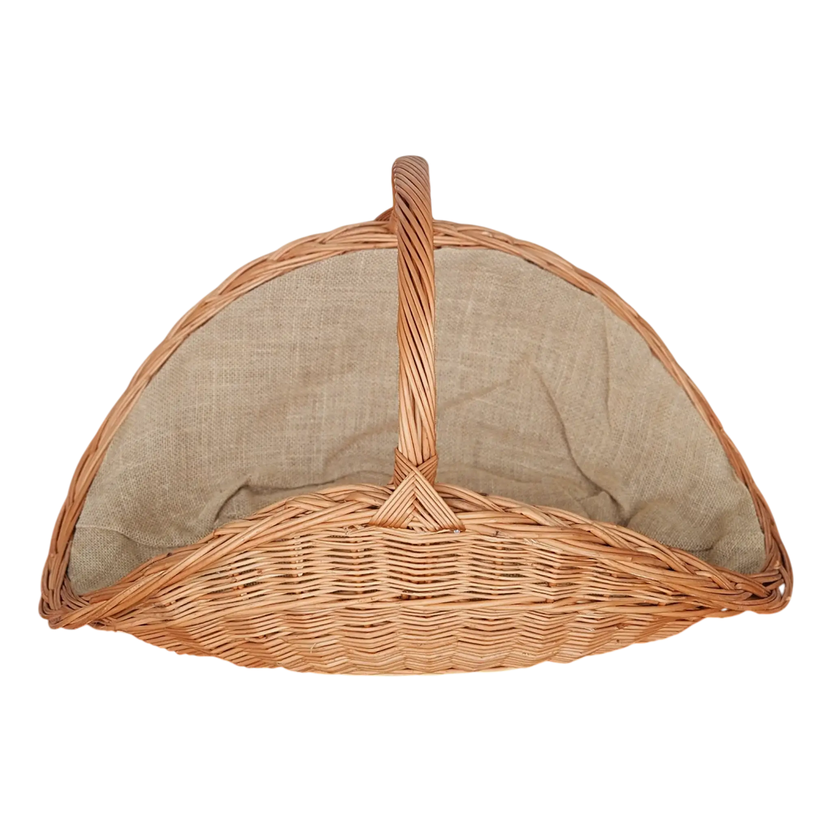 Kaminholzkorb mit Jute XXL Weidenkorb Holzkorb Holztrage 43x70 cm