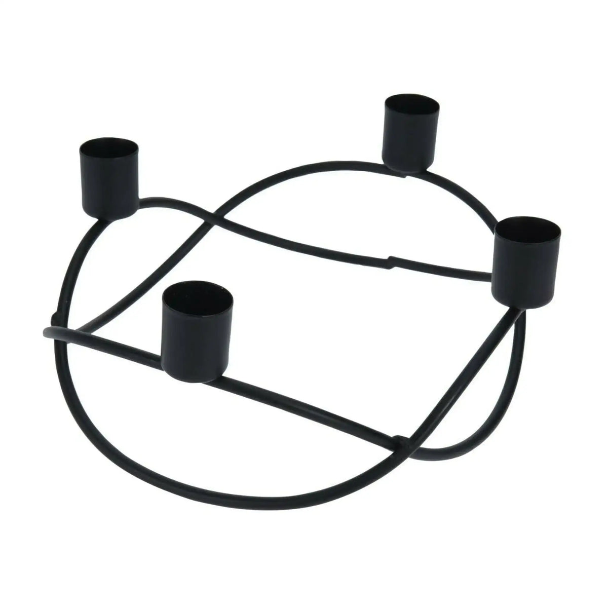 Kerzenständer schwarz Metall Kerzenleuchter Kerzenhalter Adventskranz Ø 21 cm