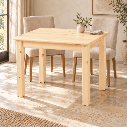 Esstisch aus Bio Kiefer Massivholz Leo 80-180 cm | Nachhaltiger Massivholztisch