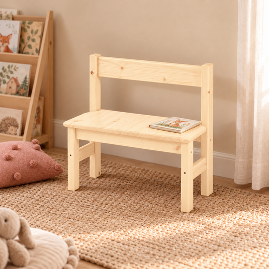 Leo Kinder-Bank Sitzbank aus Kiefer Massivholz | 100% Bio - perfekte Leo Kinderbank Kiefer Massivholz