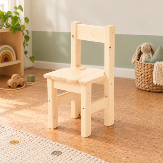 Leo Kinder-Stuhl Kiefer Massivholz – 100% Bioqualität für Kinder