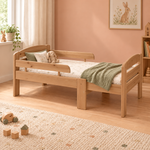 Leo mitwachsendes Babybett aus Massivholz 105-150-190cm | Kiefer | Bio-Bett mit Matratze