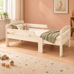 Leo mitwachsendes Babybett aus Massivholz 105-150-190cm | Kiefer | Bio-Bett mit Matratze