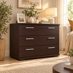 Nobis Kommode Massivholz für Wohnzimmer | Sideboard mit 3 großen Schubladen | 57cm hoch aus 100% Bio Kiefer Massivholz