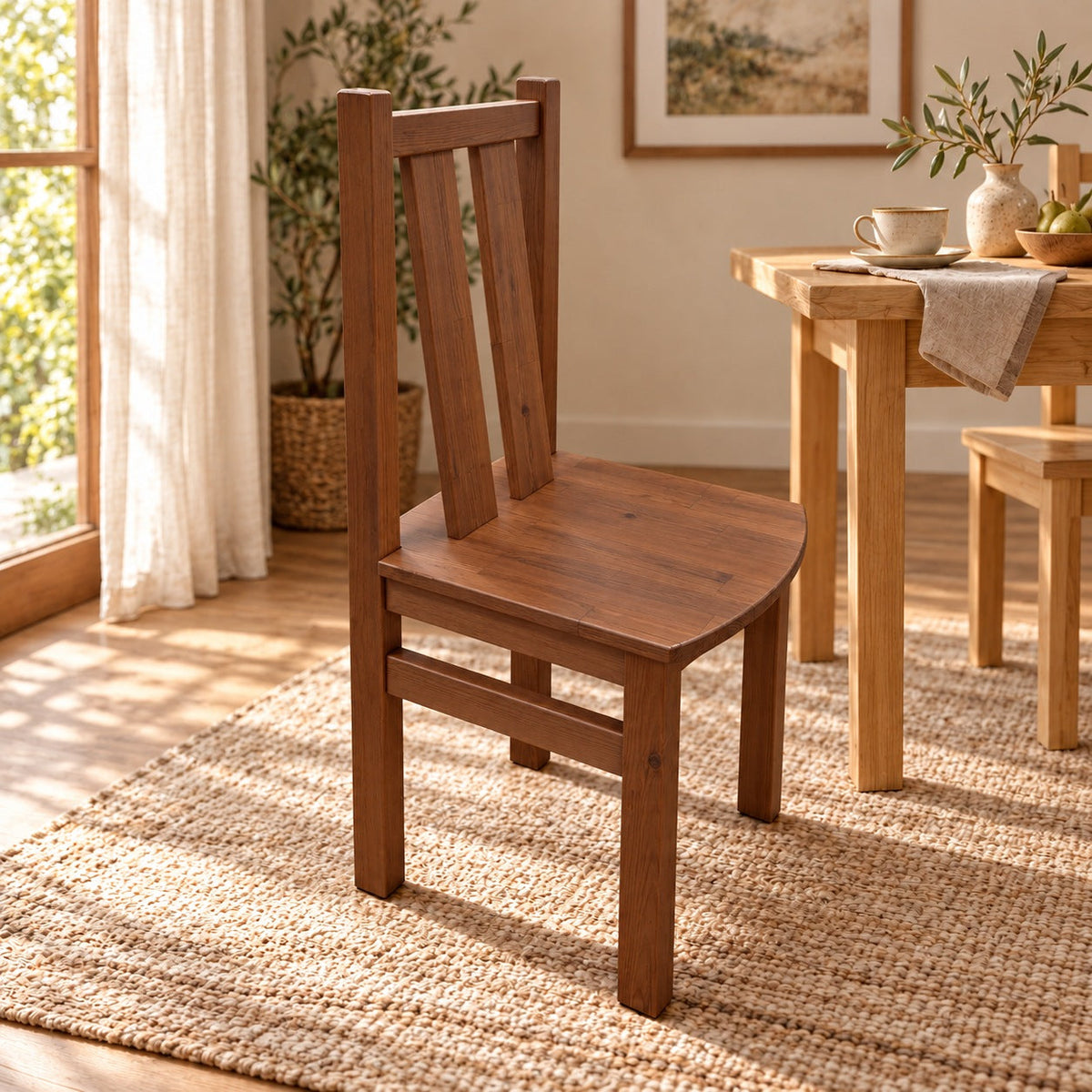 Nobis Stuhl Bio Kiefer Massivholz – 100% Nachhaltig und Umweltfreundlich