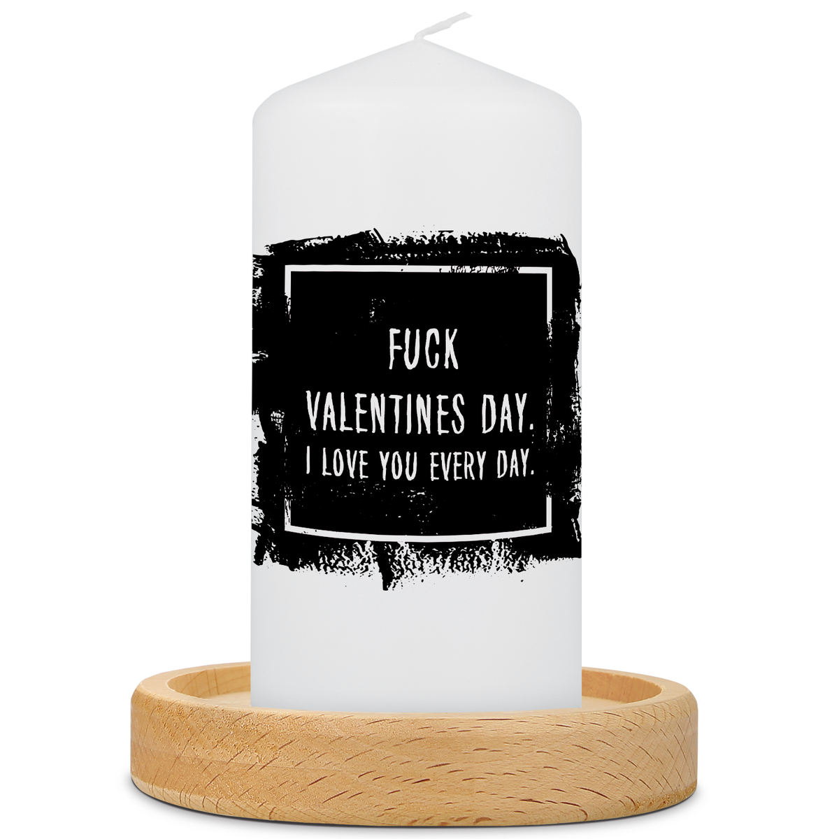 Kleine Kerze mit Spruch "Fuck Valentines Day"