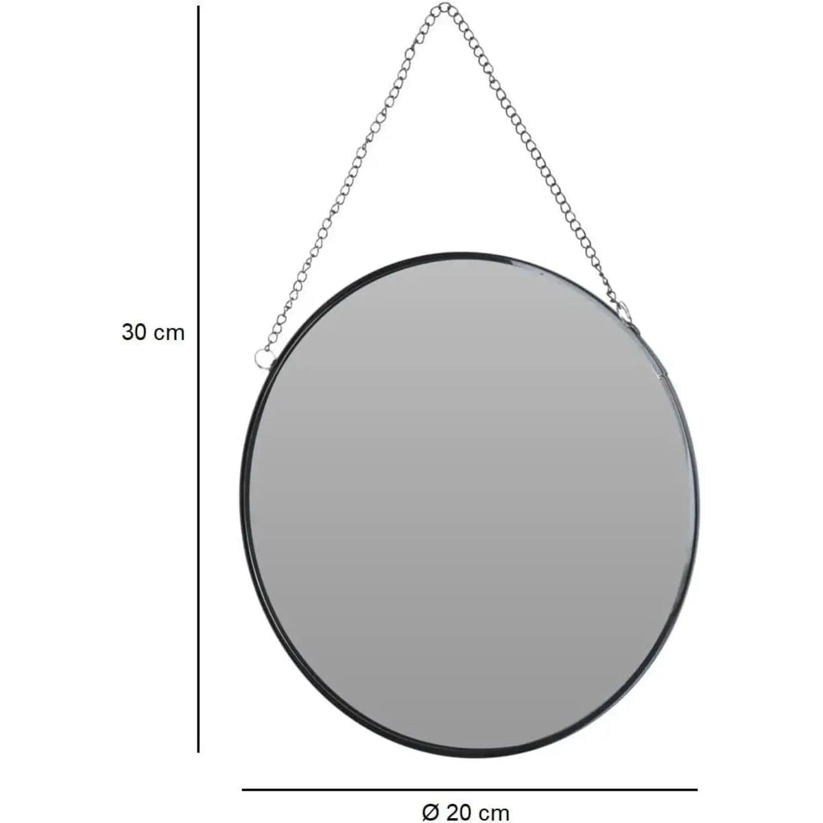 Kleiner Spiegel rund Wandspiegel Deko Metall Glas Dekospiegel schwarz Ø 20 cm