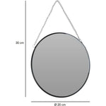 Kleiner Spiegel rund Wandspiegel Deko Metall Glas Dekospiegel schwarz Ø 20 cm