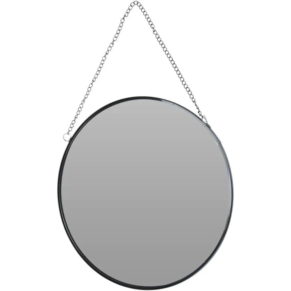 Kleiner Spiegel rund Wandspiegel Deko Metall Glas Dekospiegel schwarz Ø 20 cm
