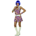 70er Jahre Retro Kleid Square | Buntes Minikleid