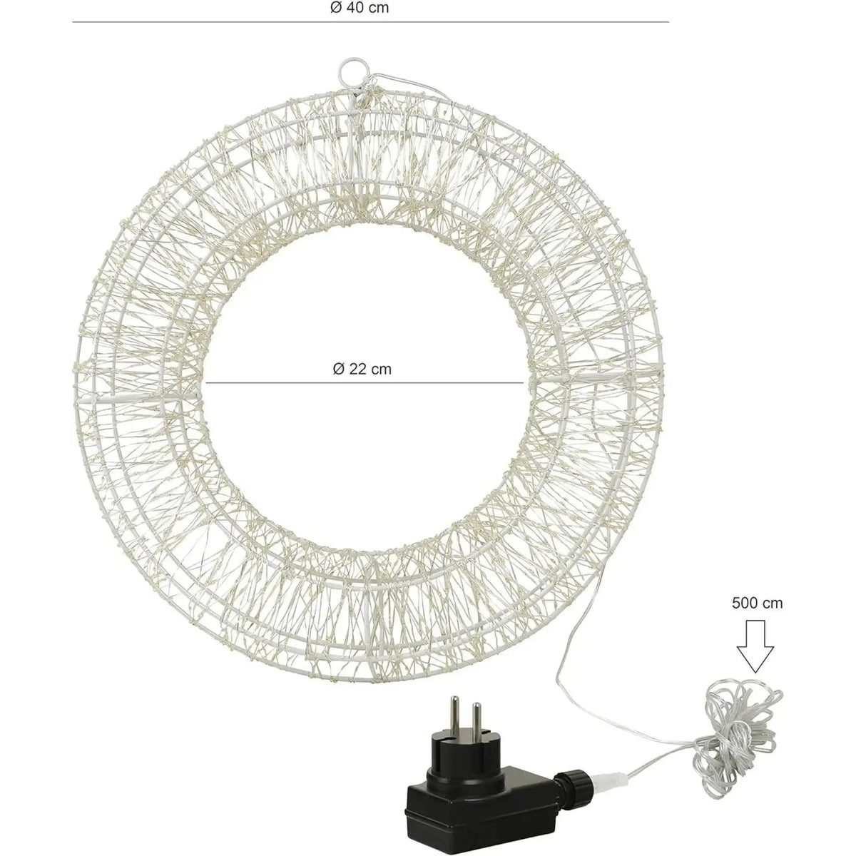 Kranz LED Timer Weihnachtskranz Türkranz Weihnachtsdeko warmweiß in&outdoor 36cm
