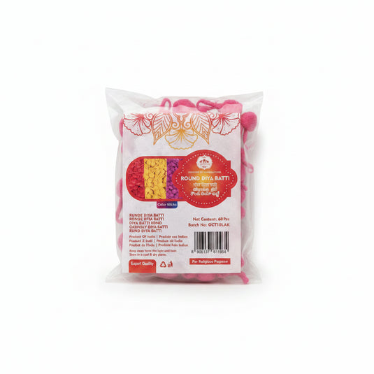 Lakshmi Round Colour Diya Batti 60pc/pack
