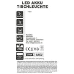 Lampe LED ohne Kabel Touch Tischleuchte Tischlampe Leuchte kabellos dimmbar