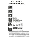 Lampe LED ohne Kabel Touch Tischleuchte Tischlampe Leuchte kabellos dimmbar