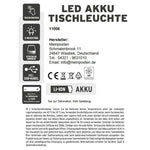 Lampe LED ohne Kabel Touch Tischleuchte Tischlampe Leuchte kabellos dimmbar