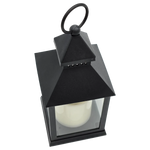 Laterne LED mit Timer batteriebetrieben flackerndes Licht Windlicht schwarz Deko