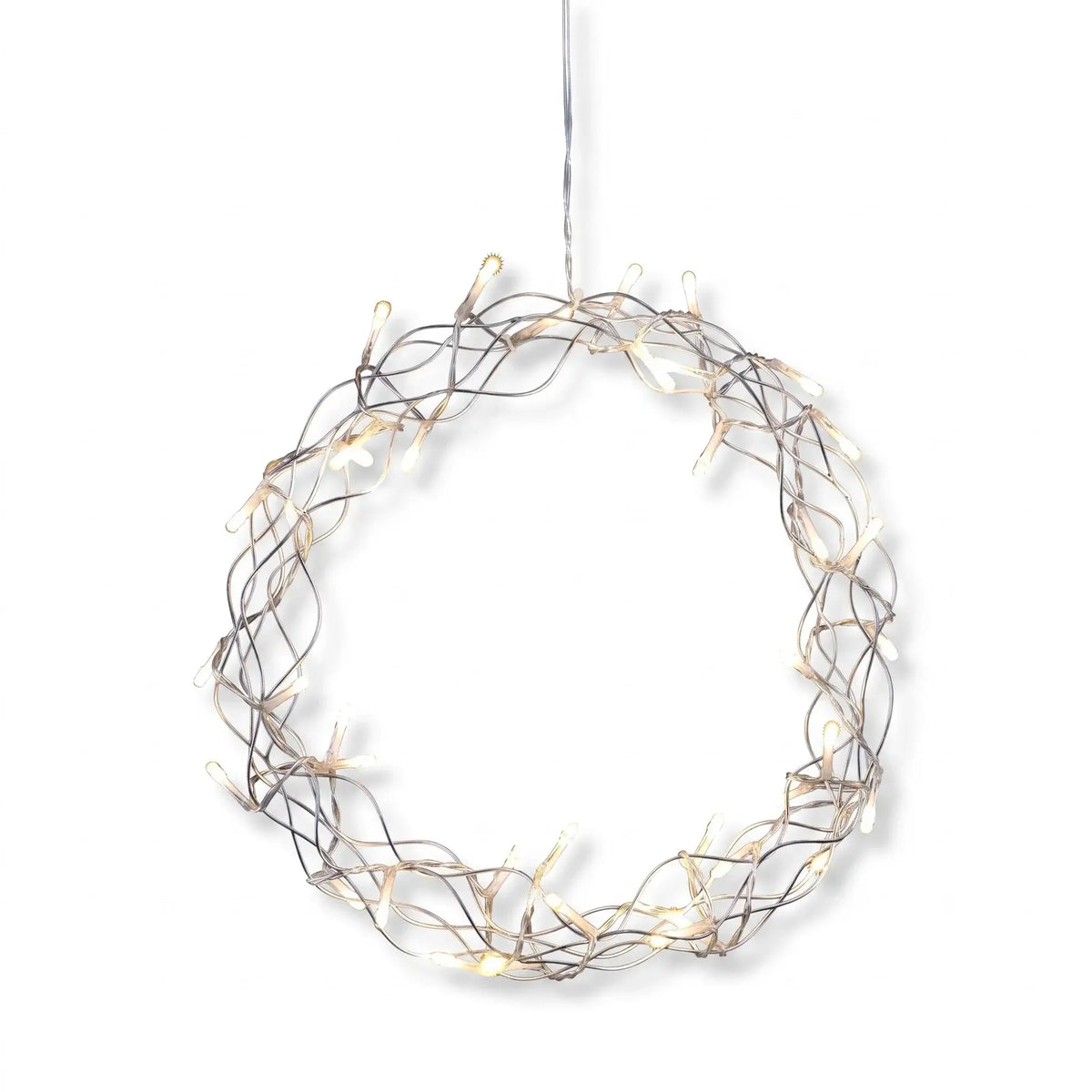 LED Weihnachtskranz 30 cm mit 40 LEDs & Timer – warmweiß, batteriebetrieben