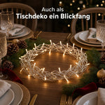 LED Weihnachtskranz 30 cm mit 40 LEDs & Timer – warmweiß, batteriebetrieben