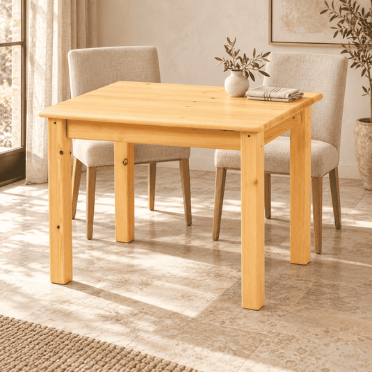 Esstisch aus Bio Kiefer Massivholz Leo 80-180 cm | Nachhaltiger Massivholztisch