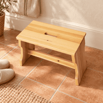 Leo Hocker Kiefer Massivholz | Klassischer Hocker Schemel aus 100% Bio Holz Namma Markt