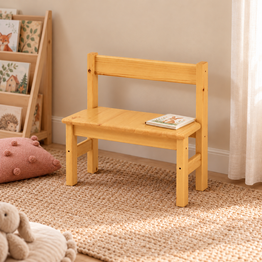 Leo Kinder-Bank Sitzbank aus Kiefer Massivholz | 100% Bio - perfekte Leo Kinderbank Kiefer Massivholz Namma Markt