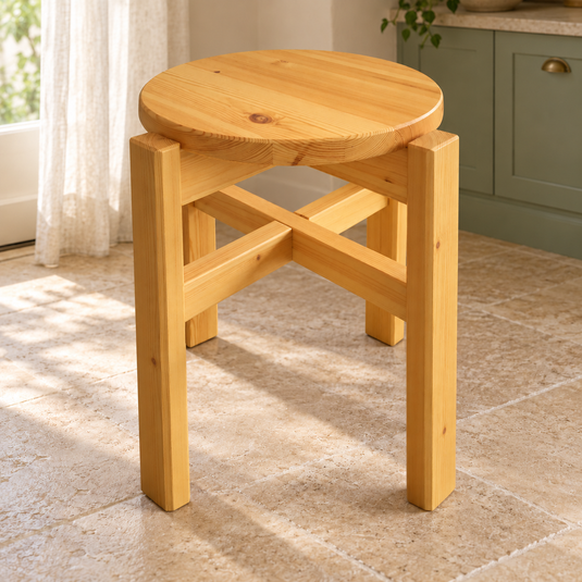 Leo Hocker stapelbar Bio Holz | Schemel aus massivem Kiefernholz | 100% nachhaltig Namma Markt