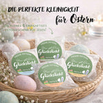 Kleine Ostergeschenke Set – Glückslicht Teelichter mit Botschaft | Made in Berlin aus Recycling-Material
