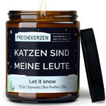 Kerze mit Spruch | katzen sind meine leute.