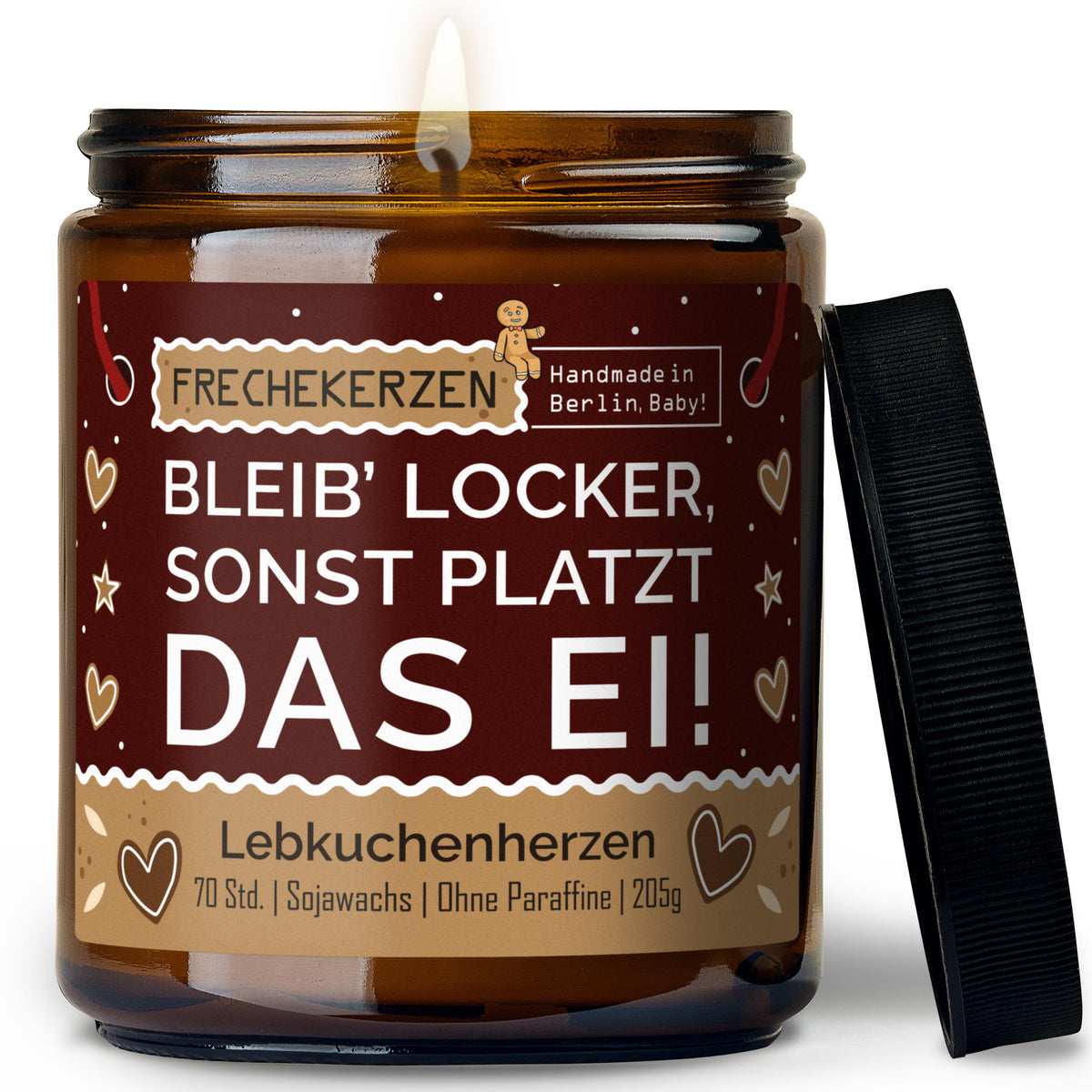 Kerze mit Spruch | bleib’ locker, sonst platzt das ei!