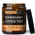 Kerze mit Spruch | somebunny loves you
