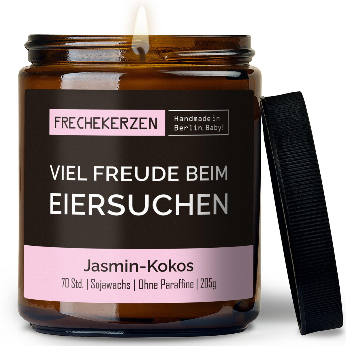 Kerze mit Spruch | viel freude beim eiersuchen