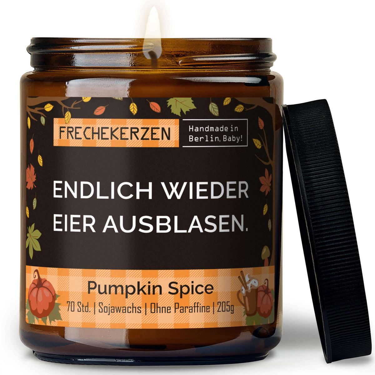 Duftkerze mit Spruch | endlich wieder eier ausblasen.