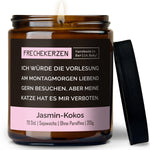 Geschenkkerze | ich würde die vorlesung am montagmorgen liebend gern besuchen, aber meine katze hat es mir verboten.