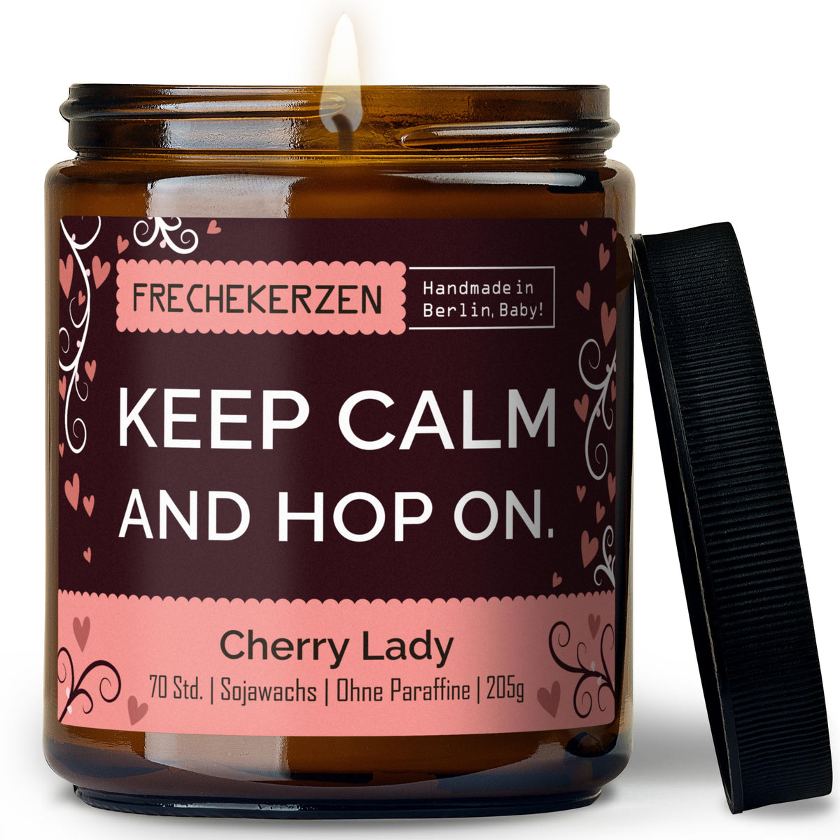 Freche Kerze | keep calm and hop on.